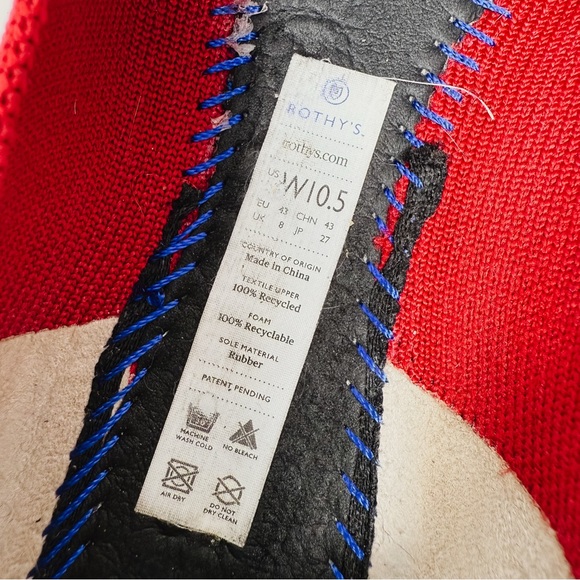 Rothy's The Point in Bright Red Women's Flats Size 10.5 - Picture 9 of 10